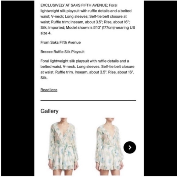 Zimmermann Floral Print Jumpsuit in Cream and Blue - Picture 2 of 5